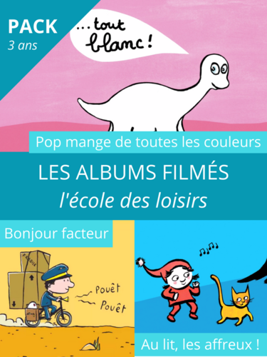 Couverture de Les albums filmés : Pop mange de toutes les couleurs - Bonjour facteur - Au lit, les affreux !